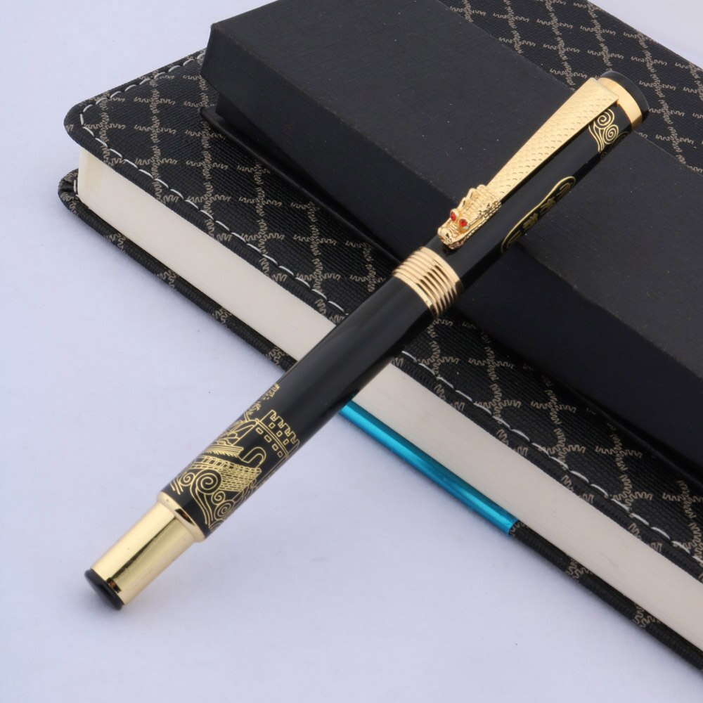 metal black golden classic Great Wall Dragon Business Fountain Pen