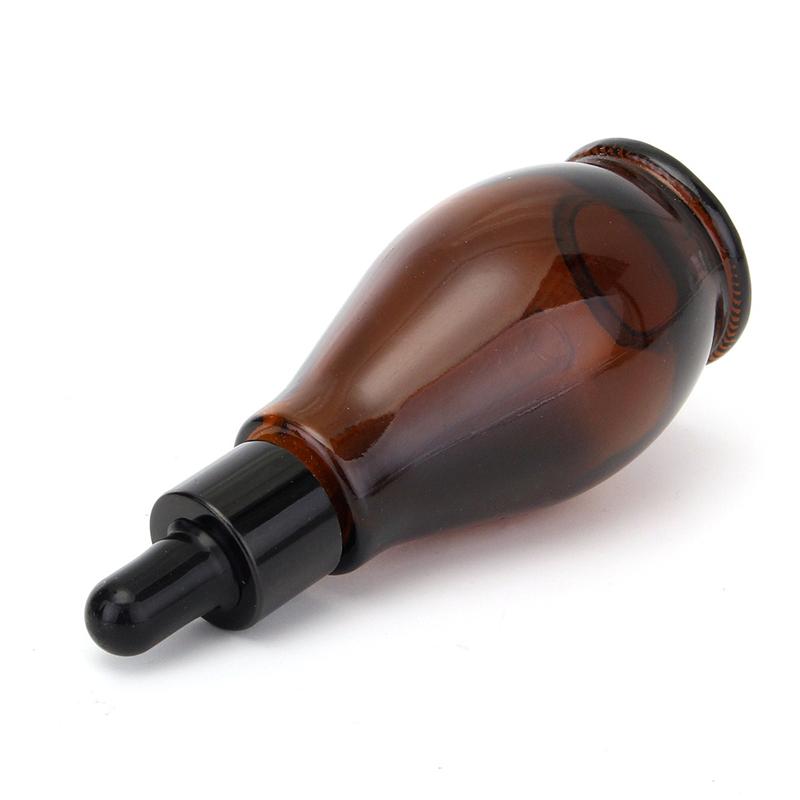 1 stuk 10ml/20ml/30ml/50ml/100ml lege amberkleurige glazen kalebas druppelflesjes etherische olie parfum pipetflesjes hervulbare container