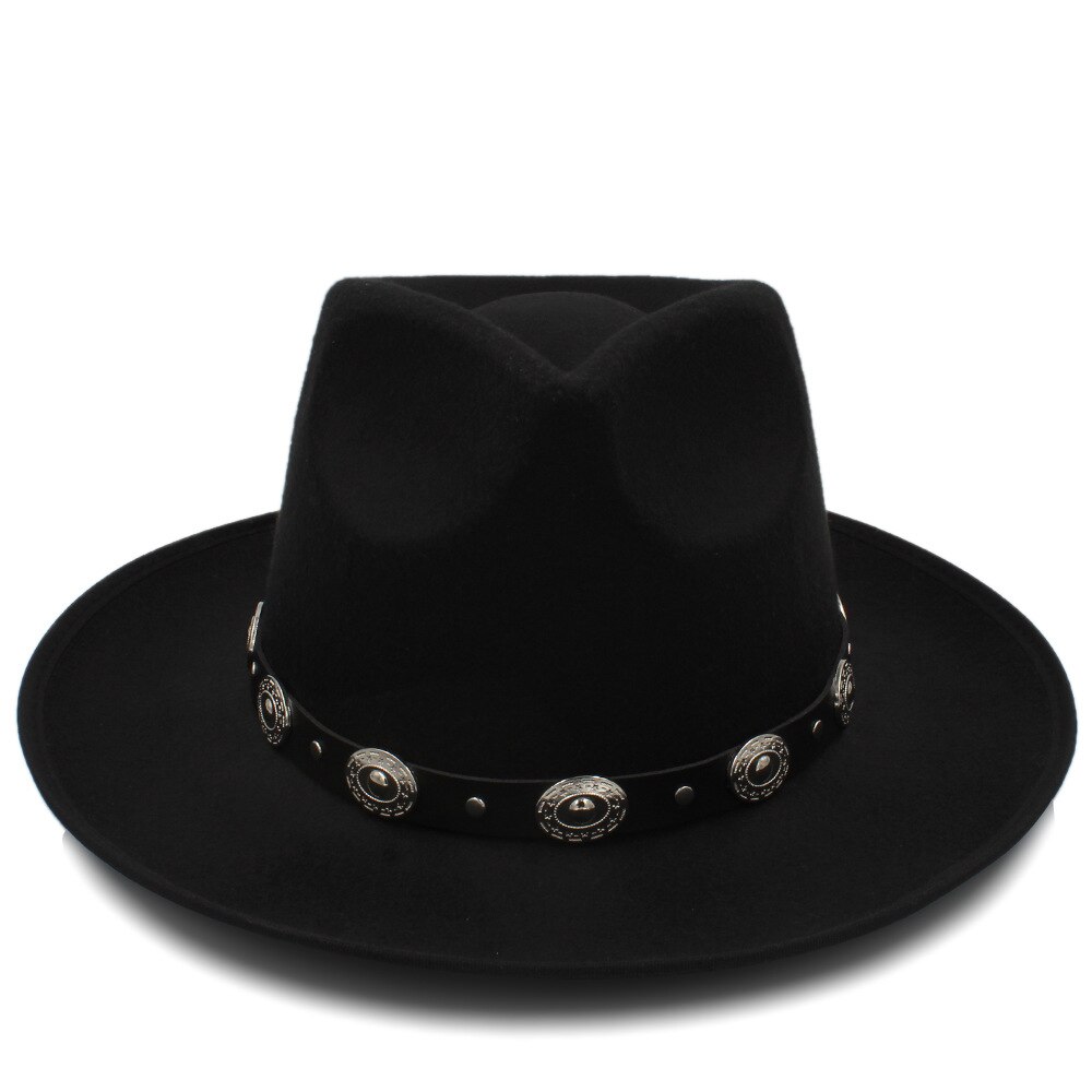 Sombrero Fedora de fieltro para mujer a la , Sombrero de otoño para mujer, Sombrero de estilo Jazz, Sombrero de señora, Reina, Sombrero Fascinator para papá, cinturón Punk