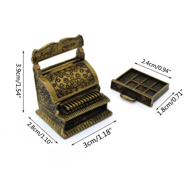 1:12 Bilancia Registratore di cassa del Metallo dell'annata Modello FAI DA TE in Miniatura Casa Delle Bambole Complementi Arredo Casa Simulazione Mobili Giocattolo