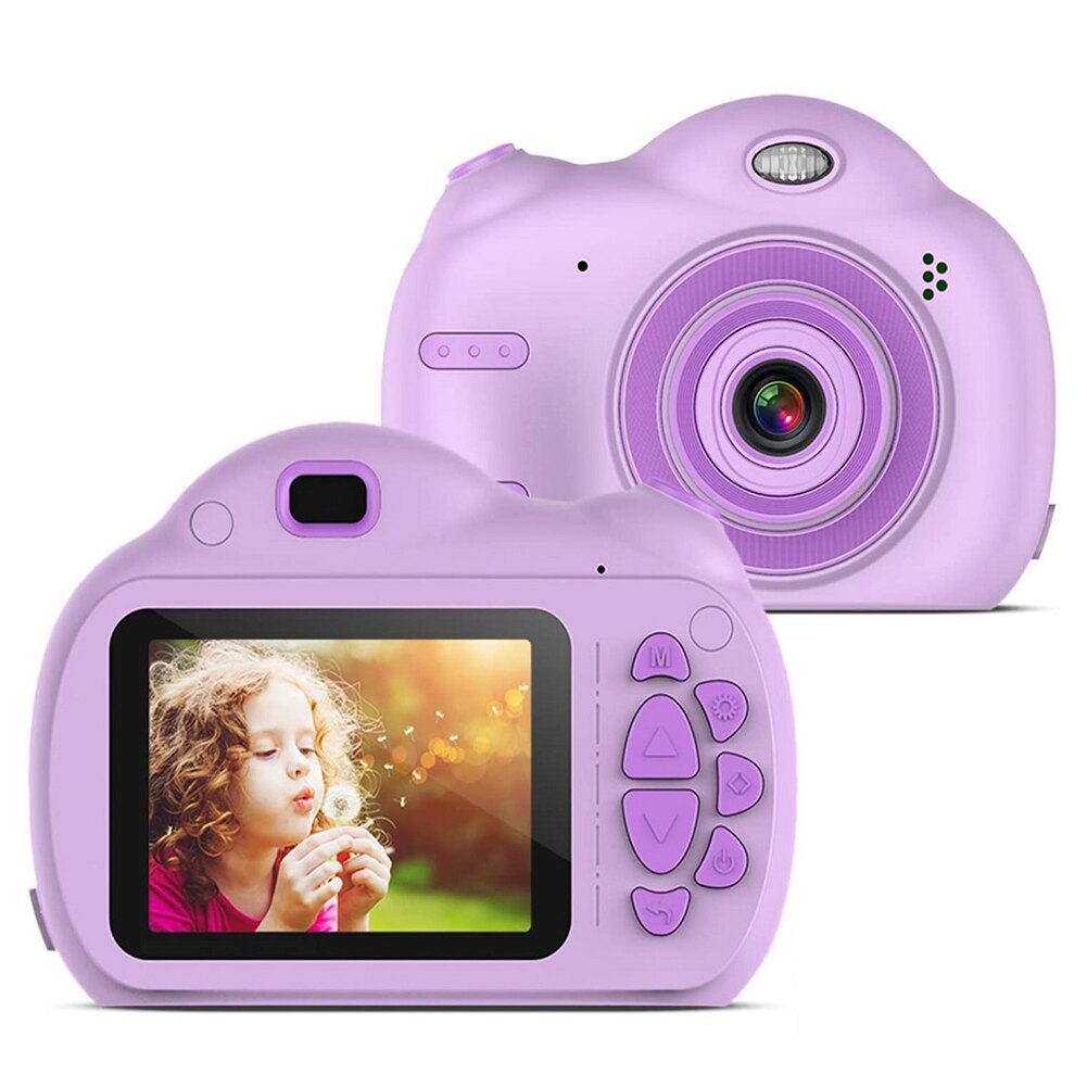 Mini Camera Voor Kinderen 2.4 Inch Kleurenscherm Video Camera 32Gb Tf Kaart Paars Digitale Camera Originele Camera Optische