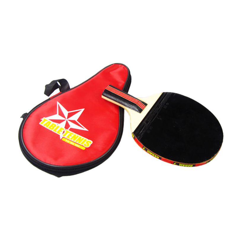 1 pc de mango largo estrecha la mano de raqueta de tenis de mesa de ping-pong paddle + waterdichte tas bolsa montado