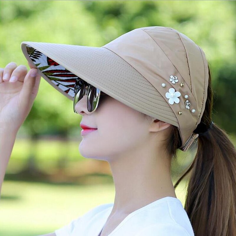 Chapeaux de soleil pour femmes, pare-soleil d'été, 1 pièce, pare-soleil avec grandes têtes, chapeau de plage à large bord, Protection Uv