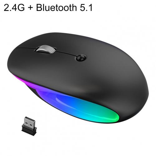 Kabellose bluetooth-maus mit rgb-beleuchtung, wiederaufladbar, leise, ergonomisch, led-hintergrundbeleuchtung, ideal für laptops und pcs.: Upgradeversionfarbe 4