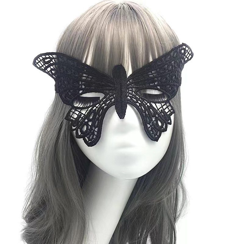 Women Gothic Lace Mask Cosplay Halloween Party Carnival Sexy Lady Costumes Half Face Animal Role Playing Masques For Girls