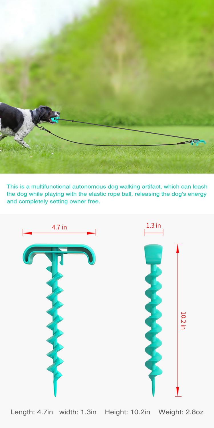 Dog Stake Tie Out Cable, Outdoor Pet Anchor Rope Leash Toy, Sturdy Training Tether for Backyard Small Medium Large Dogs