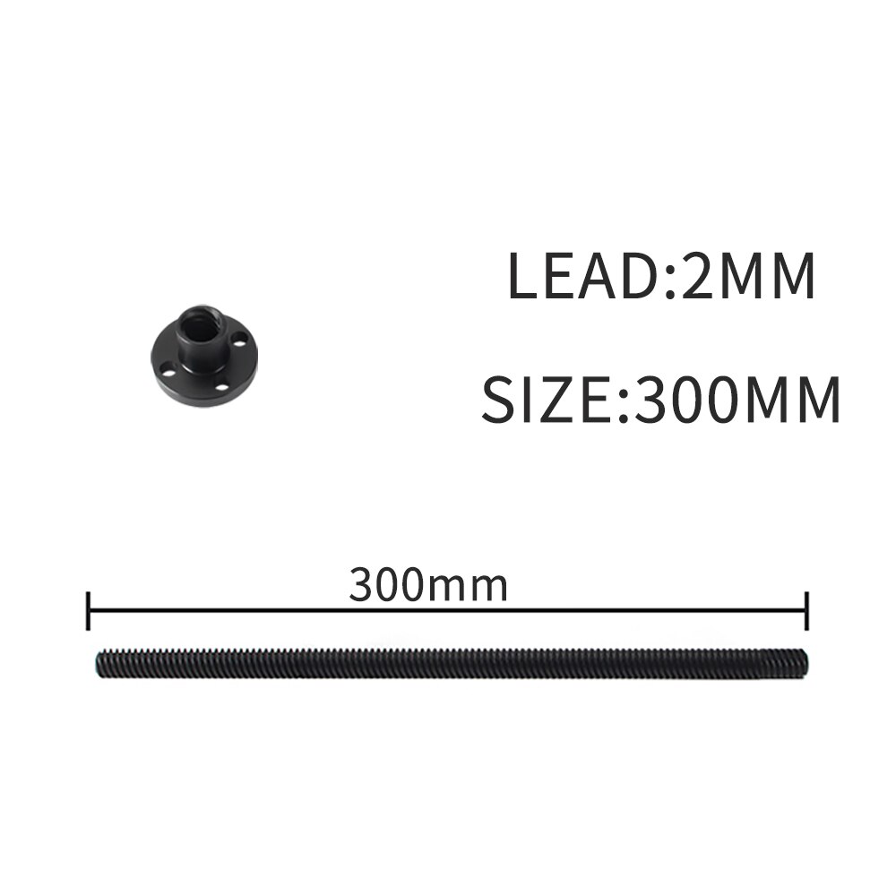 T8 PTFE Teflonto Lead Screw 2mm/8mm With POM Nut For Ender3 Ender3 pro Ender3 V2 Ender5 Sidewinder X1 VORON 3D Printer Parts: Lead 2MM 300