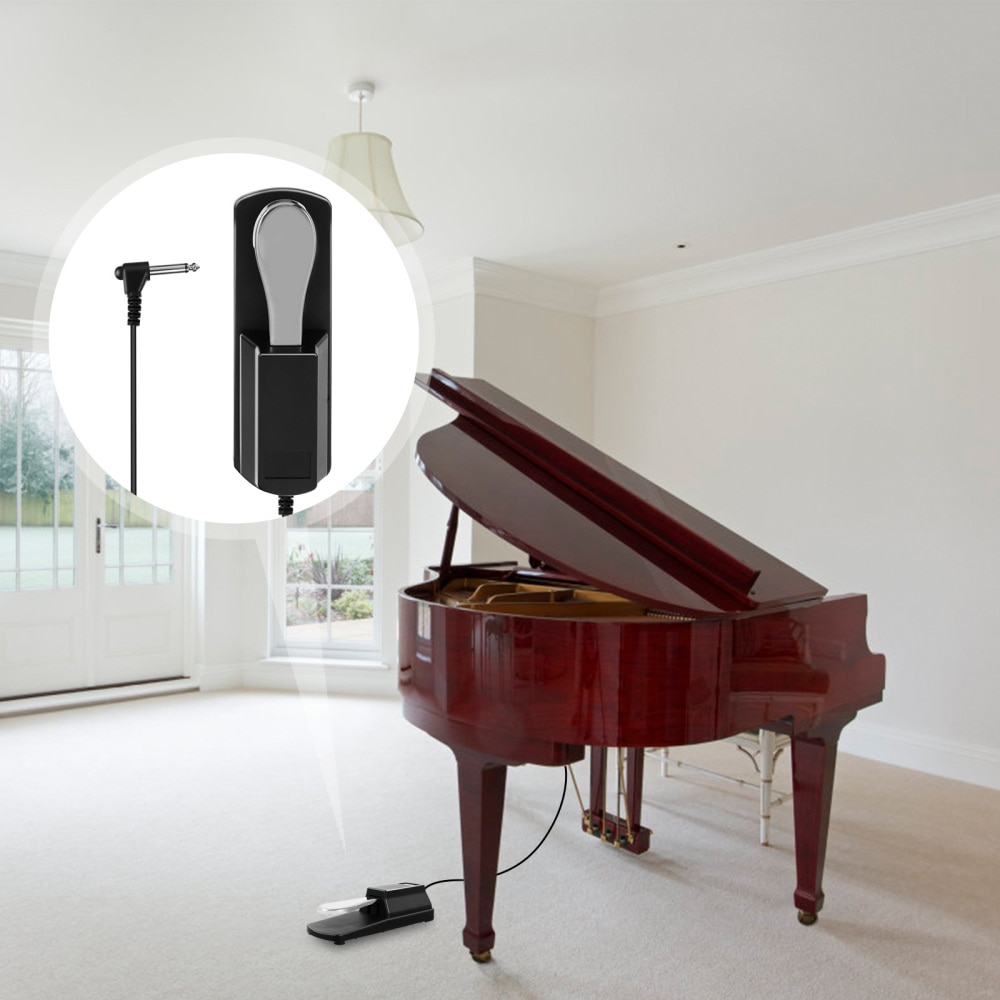 Non-Skid Pedal Electronic Keyboards Pedal Piano-style Sustain Foot Pedal (Black)