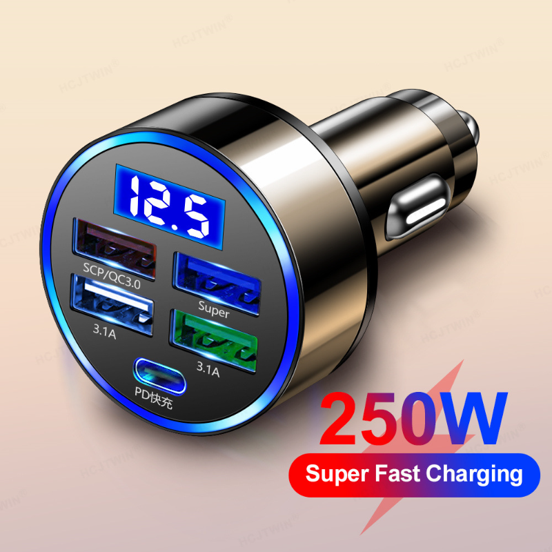 5 Häfen USB Autoladung 250 W Schnell 7A Mini Schnellladung für iPhone 11 Xiaomi Huawei praktisch Ladegerät Adapter Ich bin Auto