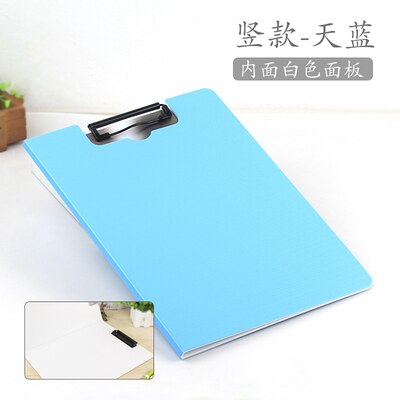 A4 Covered Clipboard File Folder Organizer Documents Holder Writing Pad Padfolio Portfolio Tool for Office School Home: light blue