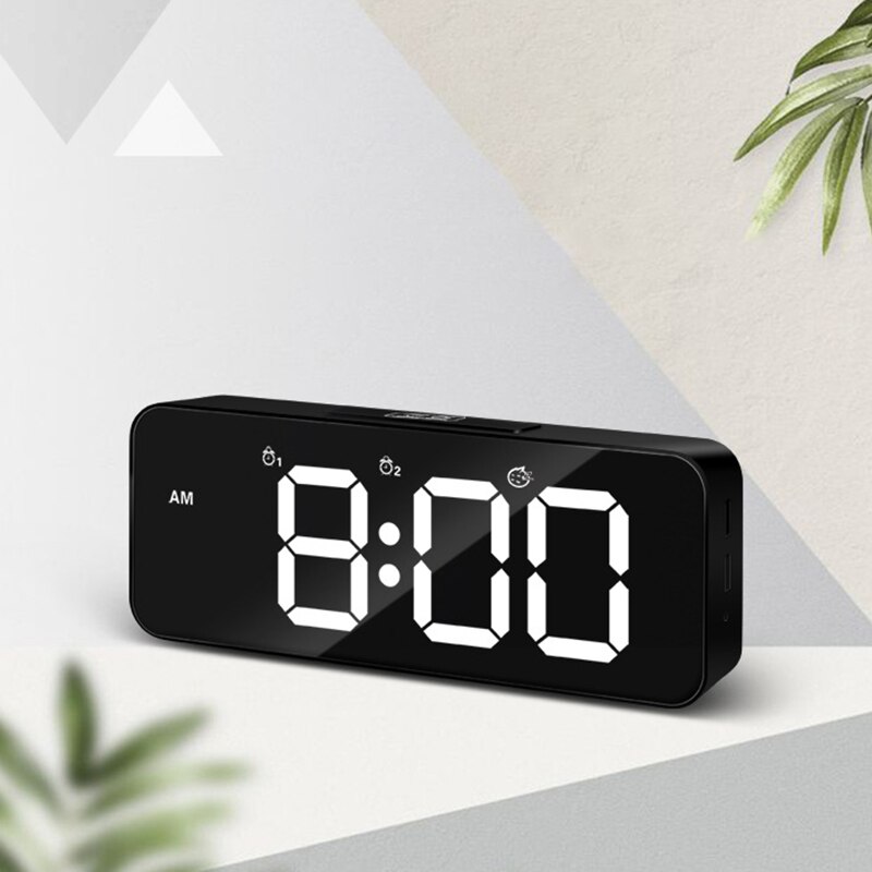 Digital Alarm Clock,Sound Control,Dual Alarms,12/24 H,Volume&Brightness Adjustable,Rechargeable Backup Battery