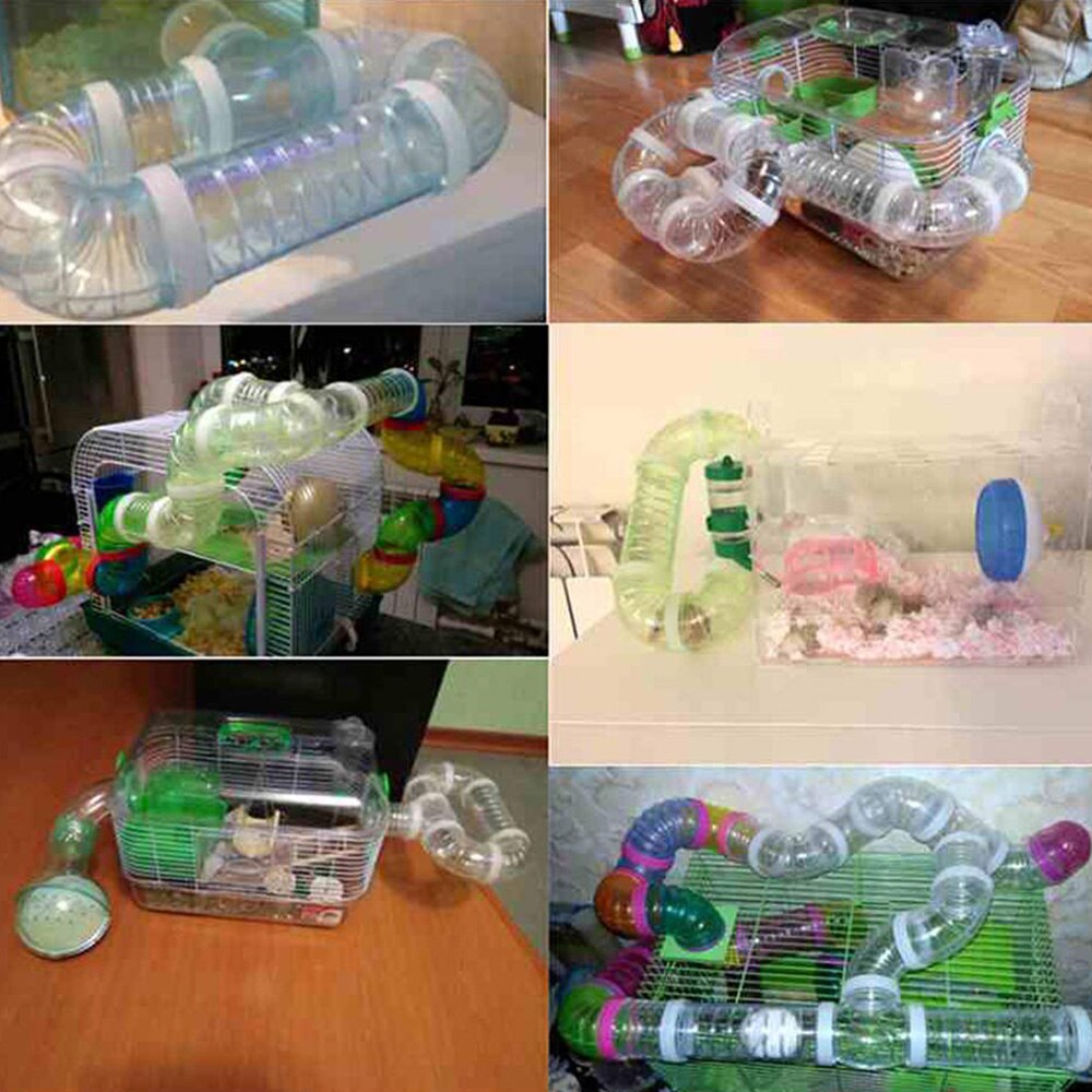 Diy hamster tube tunnel set kæledyr legetøj ekstern pipeline tunnel tilbehør kæledyr hamster motion tunnel sæt til hamster mus mus