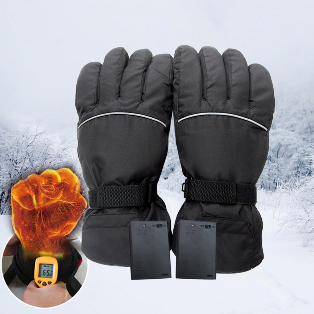 1 Pair Electric Heated Gloves Men Women Water-Resistant Battery Heated Gloves For Skiing Hiking Climbing Driving Cold Weather#40