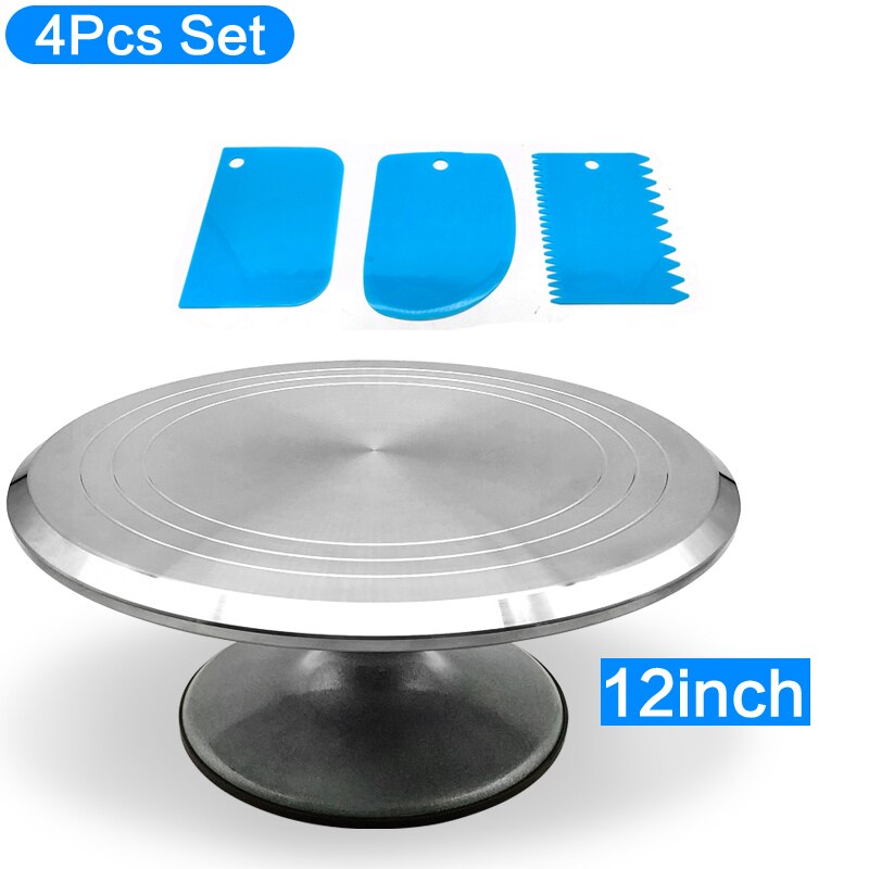 12inch Cake turntable flower mounting turntable flower mounting table household tools complete set of birthday tools: Army Green