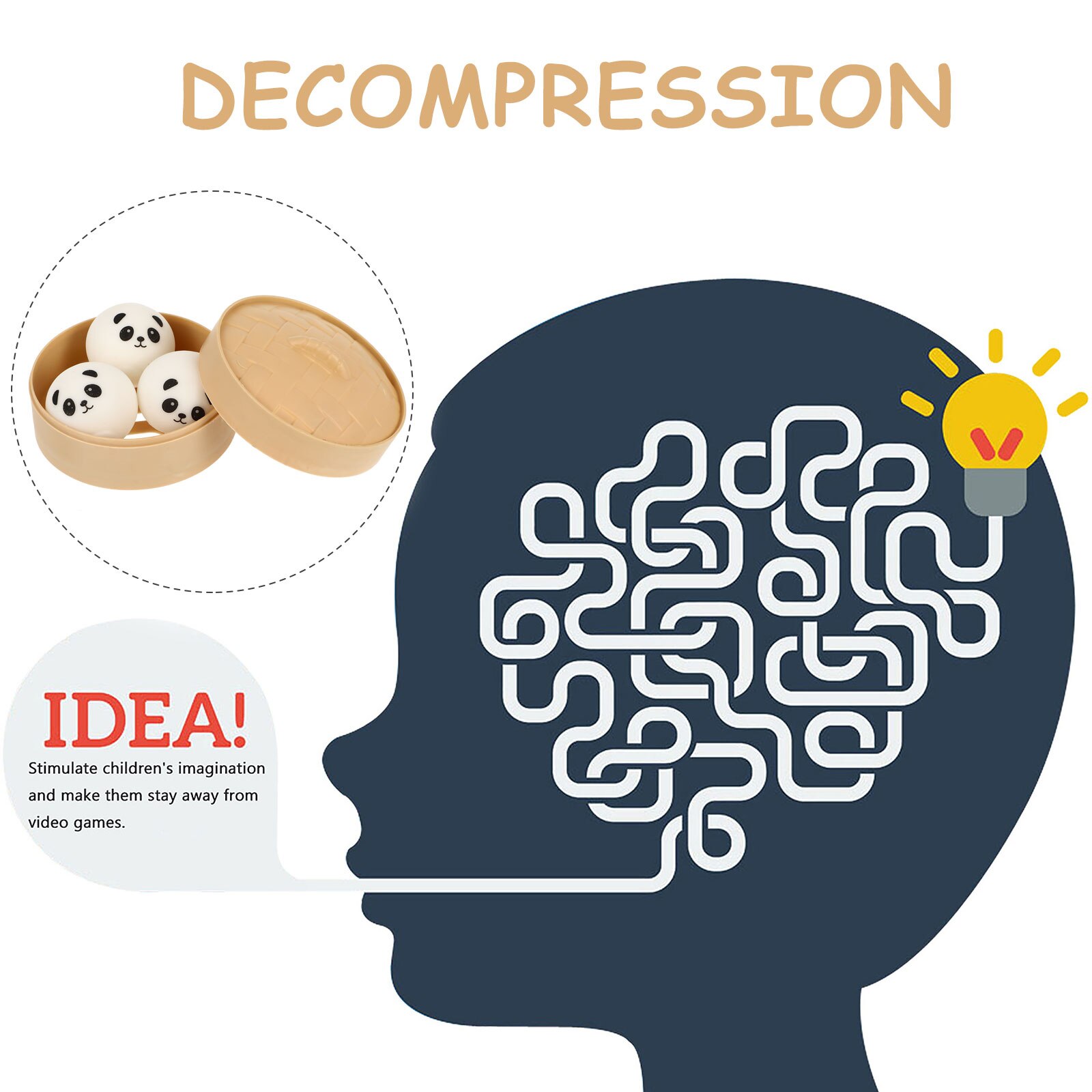 Simulation de compression pour chignon, 1 ensemble, décompression à la vapeur pour enfants