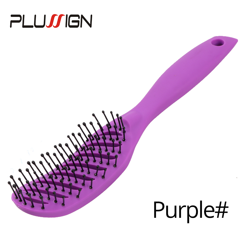 Nunify parykkbørste nylon hårbørste våt krøllet løs hårbørste for salong frisør hårbørste herre stylingverktøy: Lilla