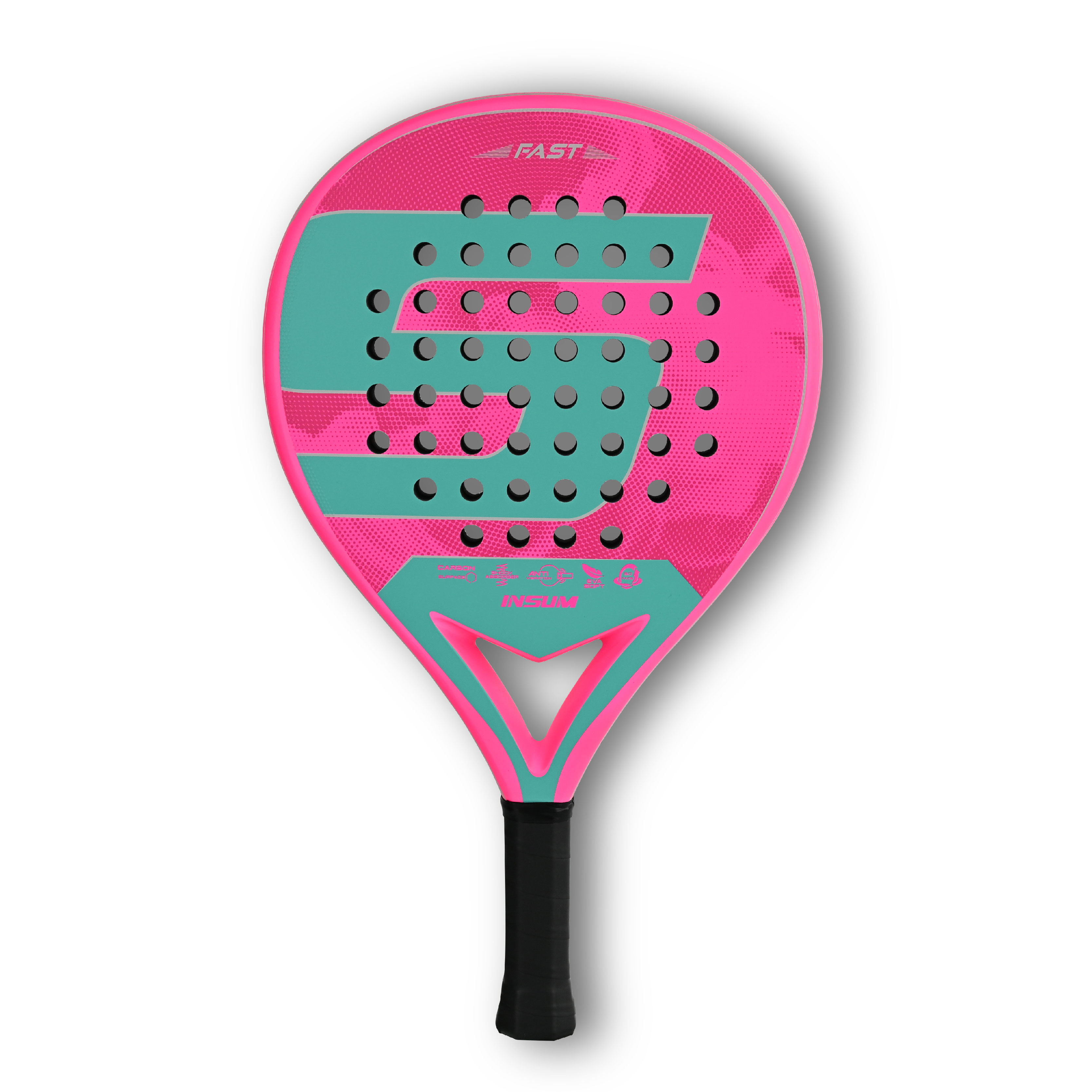 INSUM Padel Racket Carbon Fiber Soft EVA Surface High Balance Diamond Shape Sports Racket for Advanced Players Paddle: Chocolate