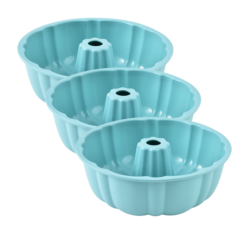 10inch Bundt Cake Pan Non-Stick Silicone Bakeware Fluted Round Baking Mold for Oven Home Kitchen Premium Reusable Easy Release: Orange
