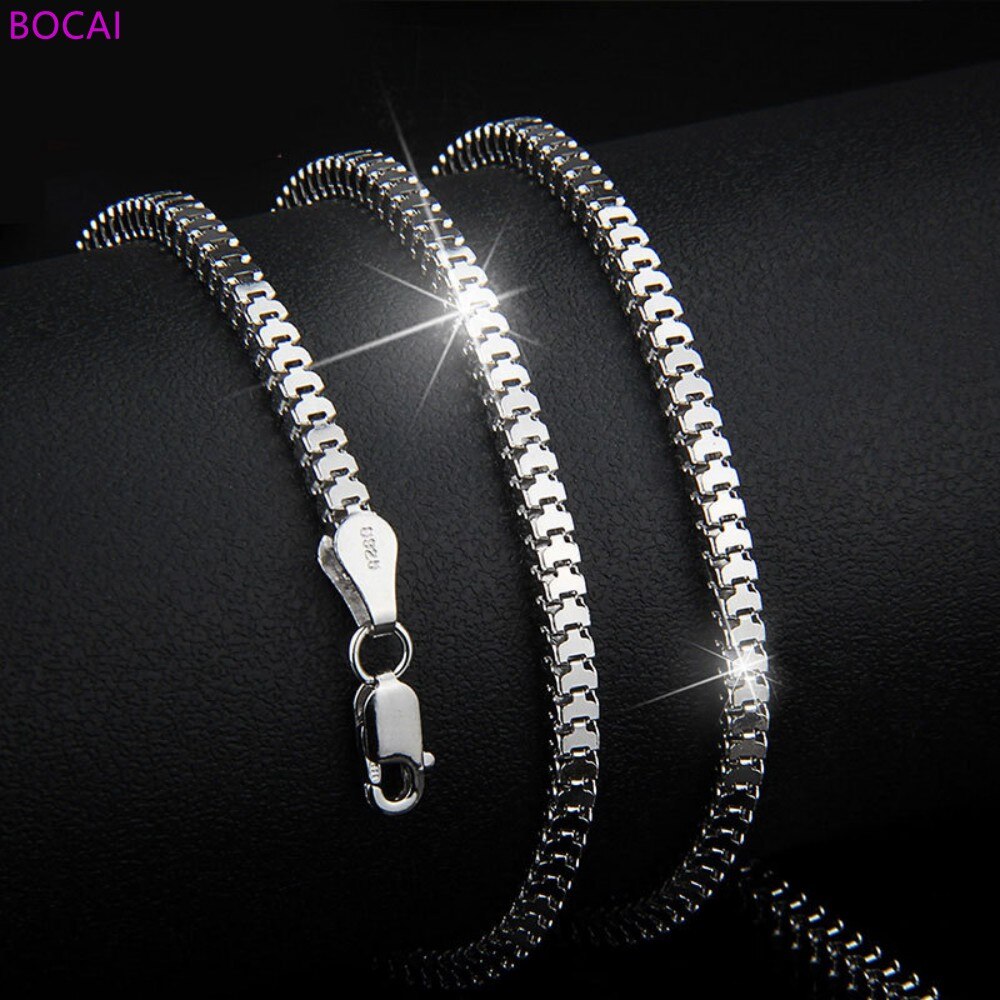 Bocai S925 Sterling Zilveren Ketting Voor Mannen En Vrouwen Sleutelbeen Ketting Mode Populaire Thai Zilveren Ketting Sieraden