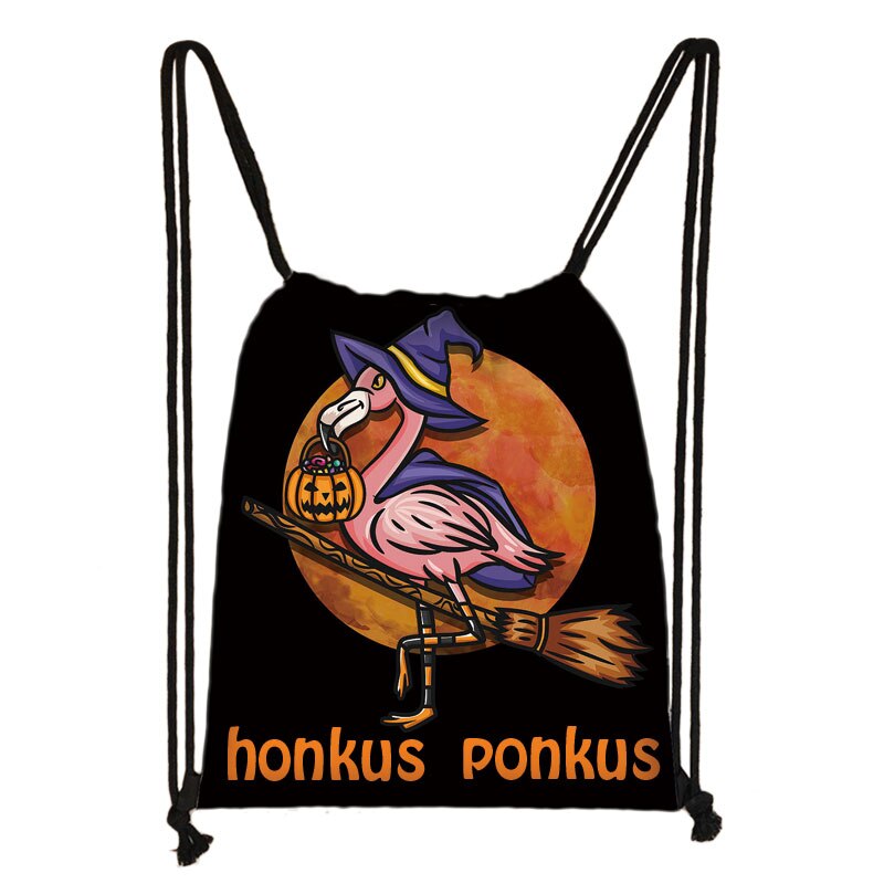 Honkus ponkus heks eend trekkoordtas halloween dames opbergzakken hocus pocus rugzak meisjes snoepboek tas: Skdhonkus 03