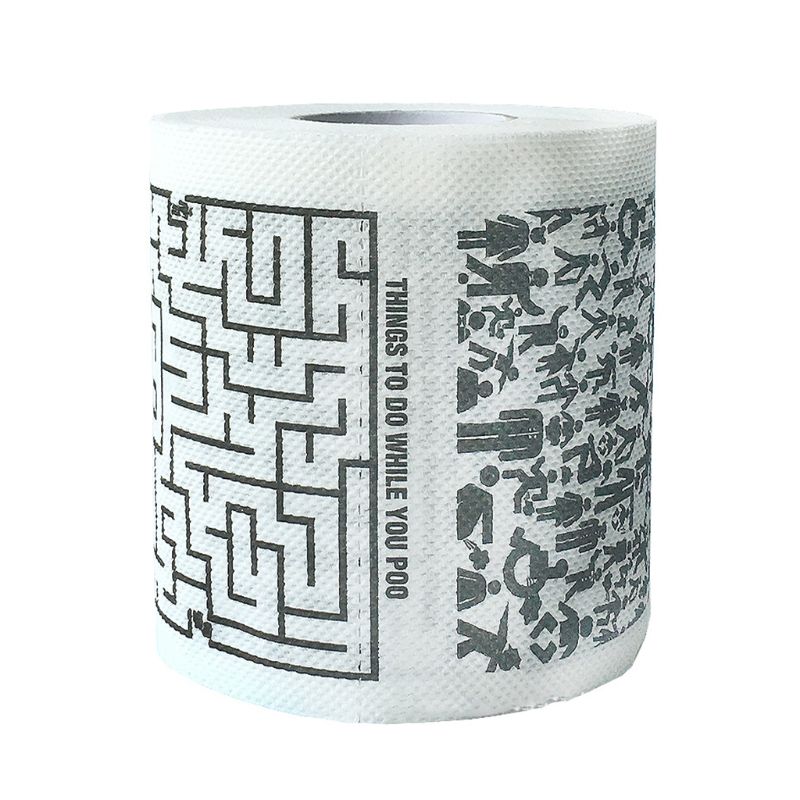 1 rollo de papel higiénico impreso divertido 2 capas de tejido sin perfume para el hogar Baño habitación uso 50JF