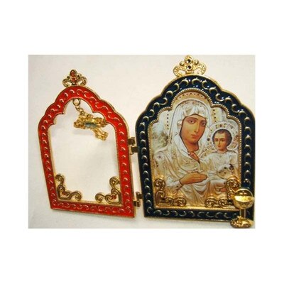 Katolsk hellig artikel 24k guldbelagt farve jomfru maria af jerusalem og jesus religiøst ikon kristen religiøs: Default Title