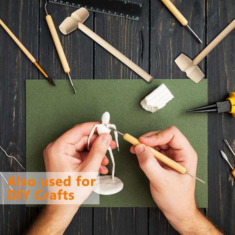 24 Pieces Mini Wooden Hammers for Chocolate,Crab or Lobster Seafood Hammers,Crafts and Party Game Props,Seafood Tool