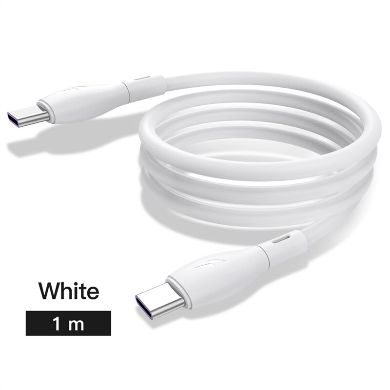 KUULAA USB Typ C Auf USB Typ C Flüssigkeit Silikon Kabel Für Samsung S10, typ-C 60W PD Schnelle QC 4,0 USB-C Kabel Für MacBook IPad P: 1m Weiß