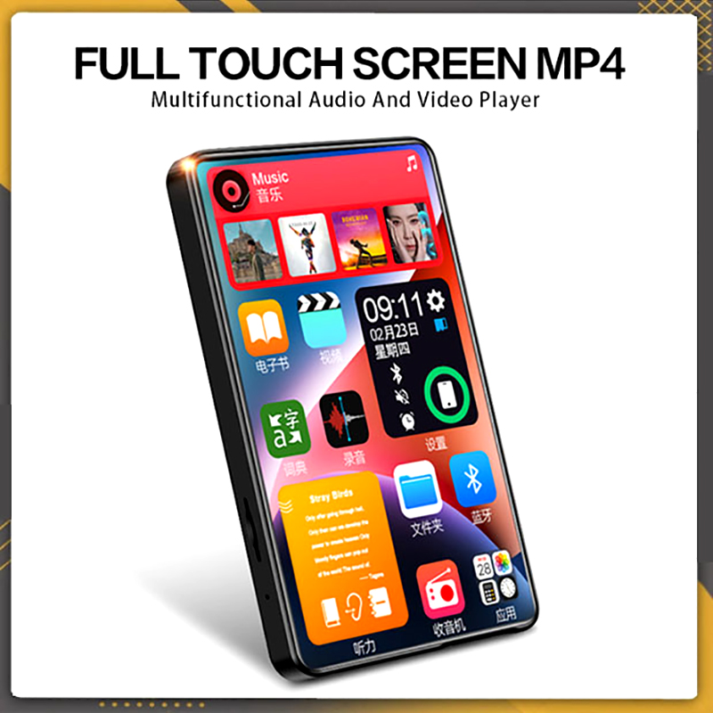4 Inch UI MP4 Music Player Touch Screen 16GB BT 5.0 with Speaker 1080P Video Ebook FM MP3 Audio Player Portable For Walkman