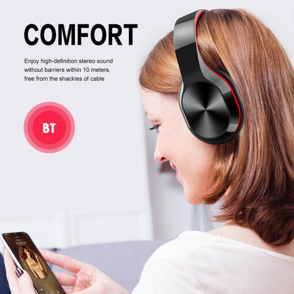 Folding Wireless TF Card Bluetooth 5.0 Stereo Music Headphone Sports Headset