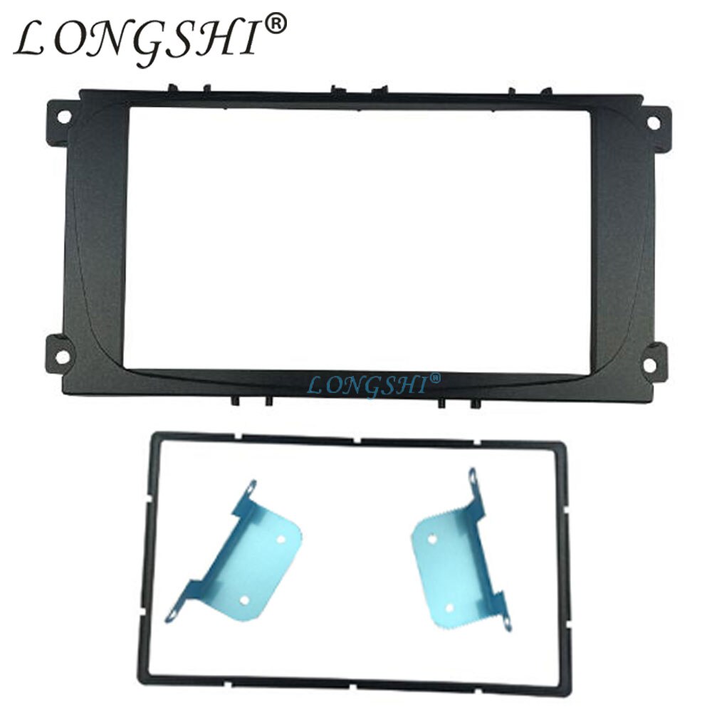 Fascia de Radio de coche de 2 Din para Ford Focus II, Mondeo Kuga s-max c-max Galaxy II, Kit de tablero estéreo compatible con instalación, Marco embellecedor de fábrica 2di: Black / 178x100 mm