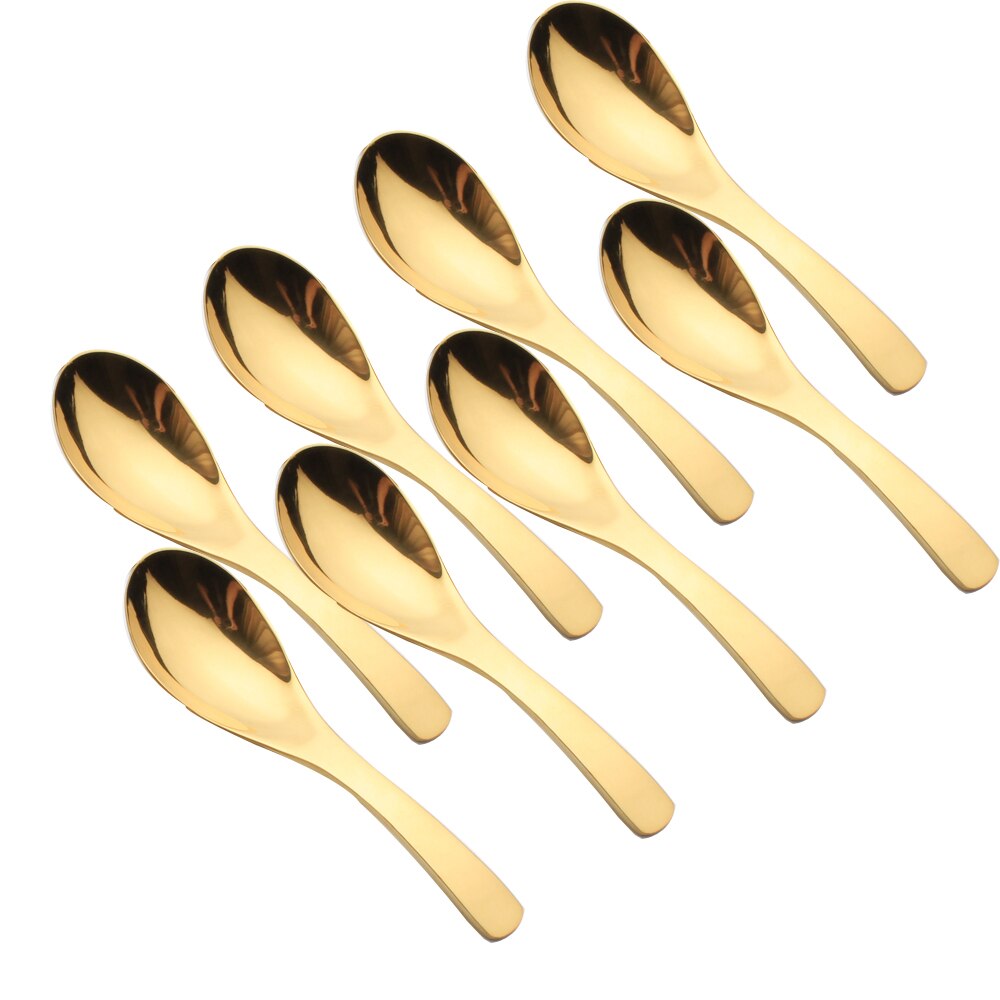 Soup Spoon, 5.75-Inch Rose Gold Stainless steel Mixing Stirring Metal Big Feeding Dessert Chinese Asian Kitchen Finishing Soup