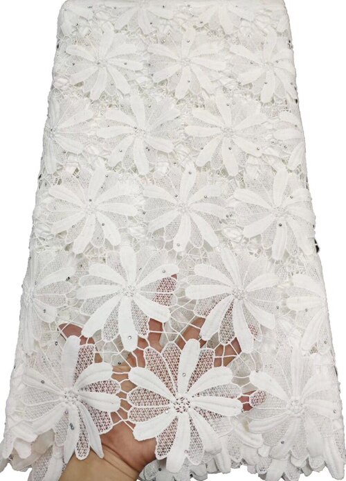 Guipure Lace Fabric Embroidery stones African Water Soluble Cord Lace Fabric for Wedding Dress YTB78 wine: AS PIC8