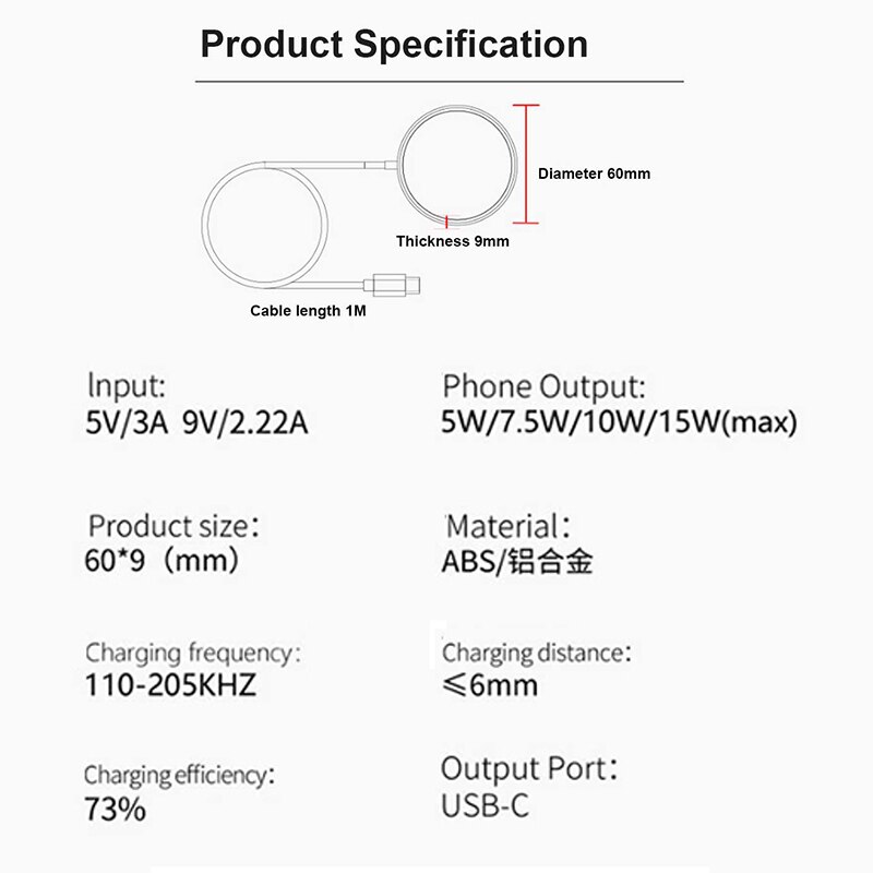 Magnetic Adsorption 15W Qi Wireless Chargers For iPhone 12 Pro Max Mini Magsafing Macsafe Charger Fast Charging Pad Dock Station