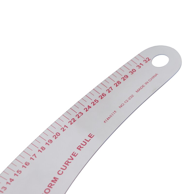 32cm12-232 French Metric Ruler Plastic Curve Long Comma Shaped Transparent French Curve Ruler Measure Tools for Sewing Dress