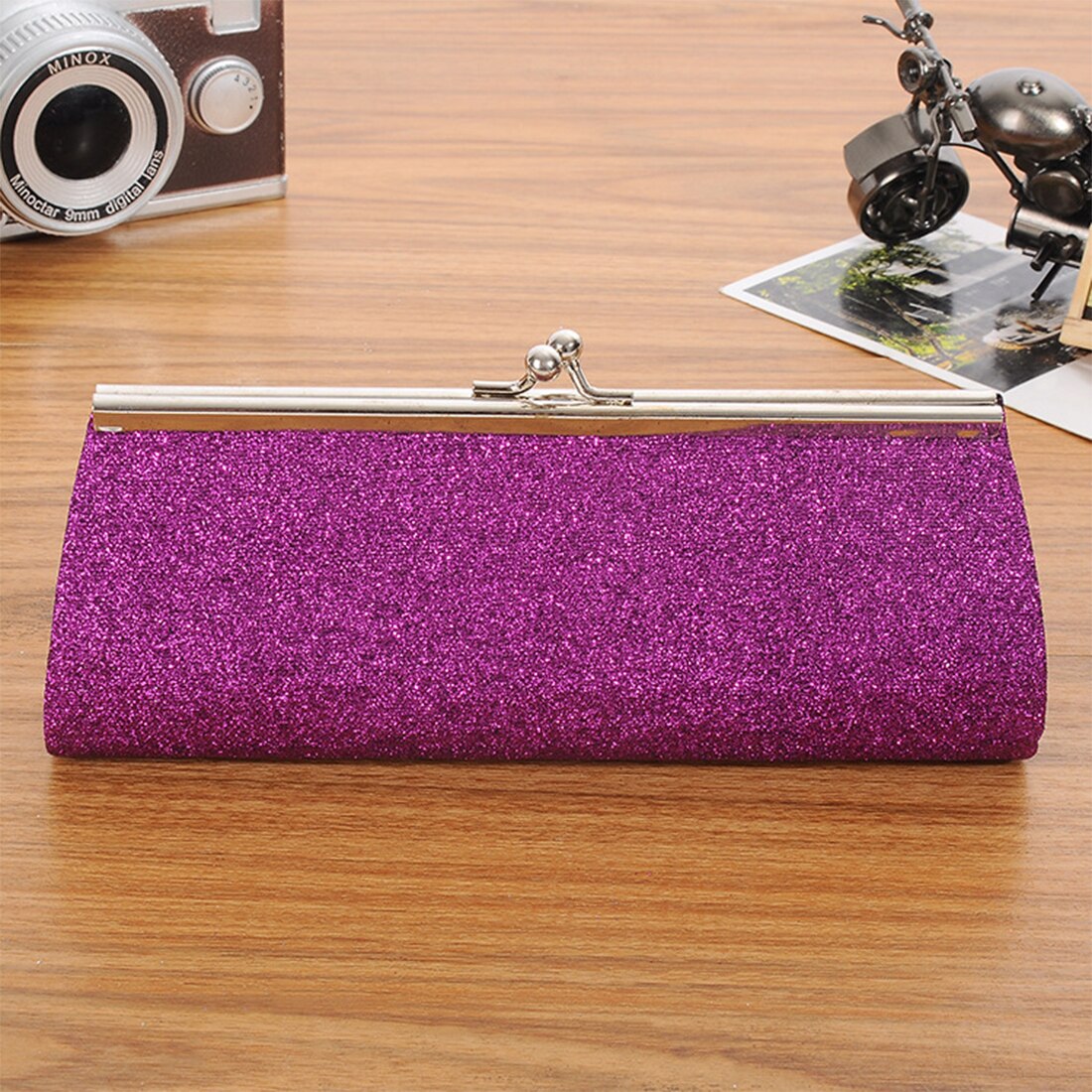 Pochettes de soirée en diamant pailleté pour femmes, sacoche de jour en cristal pour fête de mariage, sac à main brillant avec chaîne en argent et or: Violet