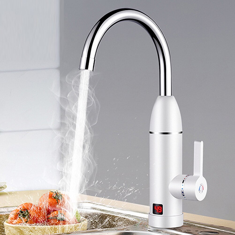 KBAYBO-grifo de acero inoxidable con pantalla digital LED, mezclador de agua y Grifo de Agua Fría, para fregadero de cocina, 3000W: Default Title