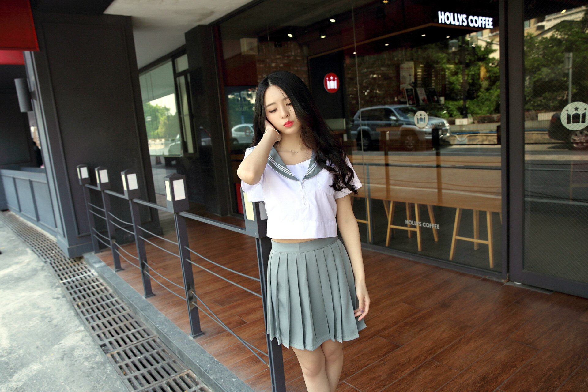 Students Suit Ms. Pleated Skirt School Japanese School Uniform Korean style 2 pcs for Girls