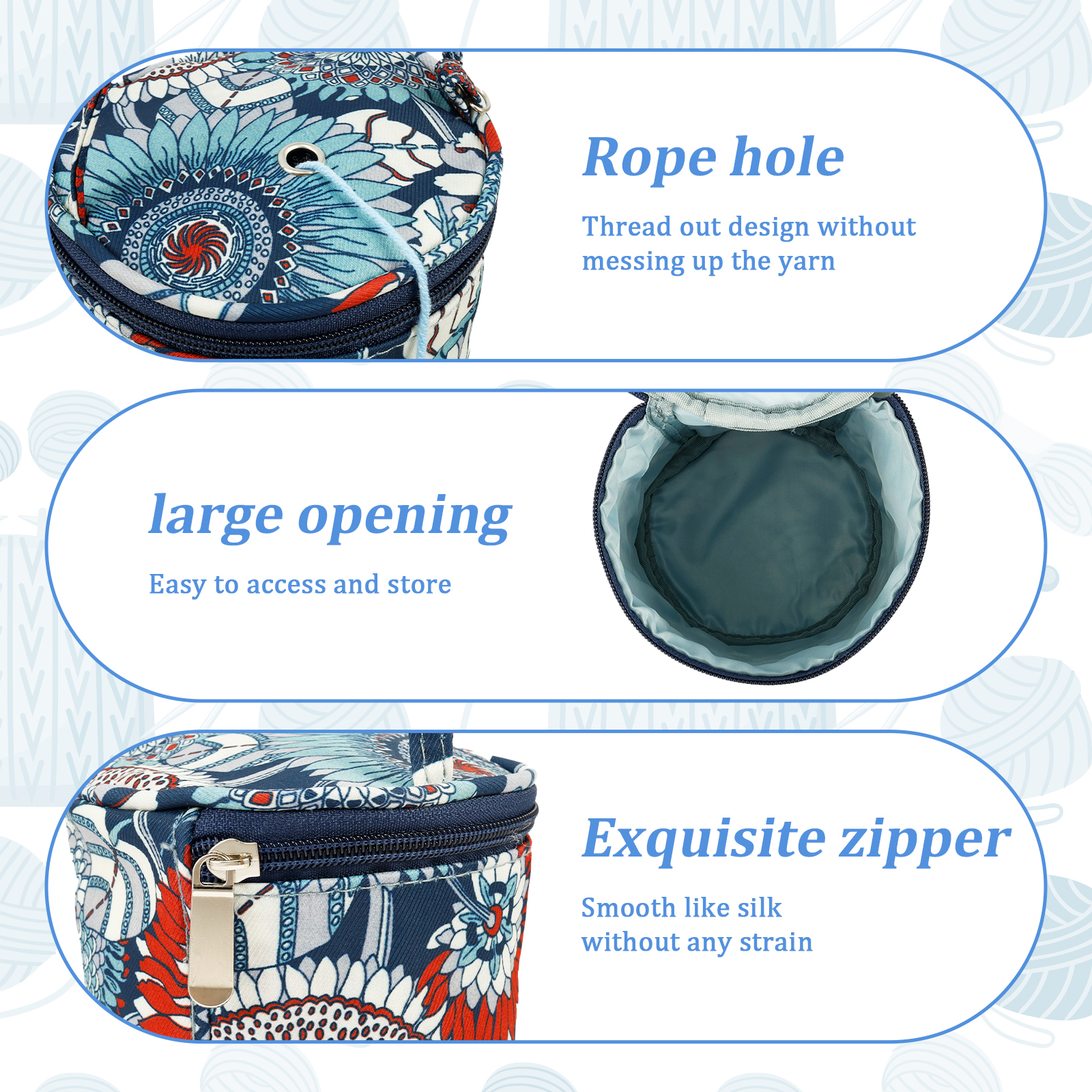 Kit de ganchillo de 32 Uds., Kit de inicio de tejido eficiente con gancho de ganchillo, bolsa de aguja, juego completo de ganchos de ganchillo para principiantes