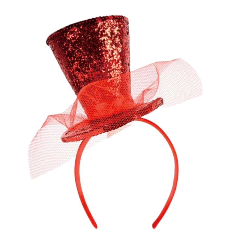 Slør top hat fascinators hårbøjle tehat til piger børn vintage pilleæskehat tehat fascinators halloween: Orange