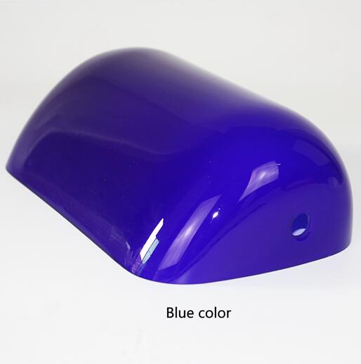 Cubierta de lámpara banquero de cristal de color verde/azul/ámbar/Blanco/Pantalla de Cristal de lámpara de banquero: blue