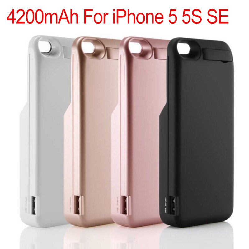 4200mAh External Phone Battery Case for iphone 5 5G 5S SE Charger Case for iphone 5 5G 5S SE External Battery Charging Case