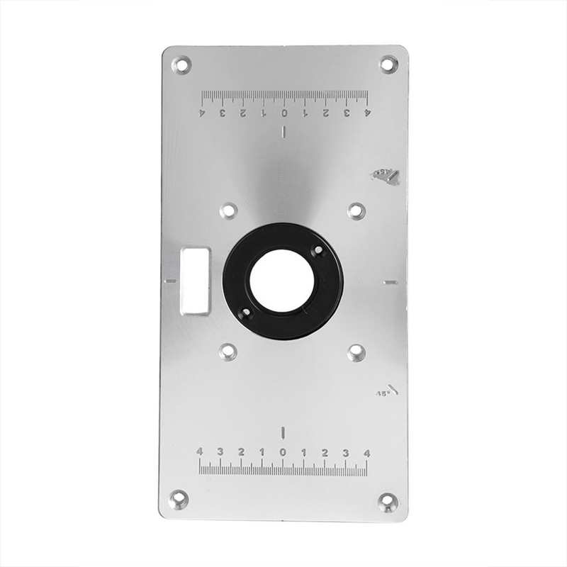 235*120*8mm Aluminum Router Table Insert Plate with 4 Rings and Screws for Woodworking Benches for DIY Craft Mold