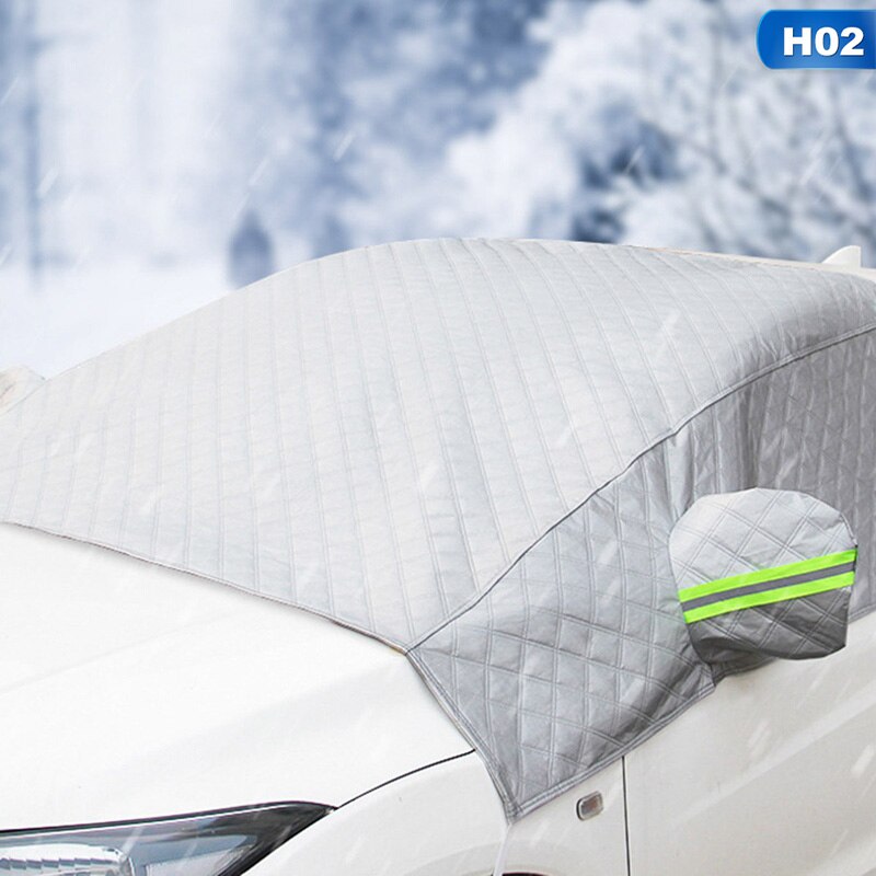 1 pc bil snedæksel frontrude dækning frost frostvæske solskærm -3 lag fortykket med ørehalvtæksel: Default Title