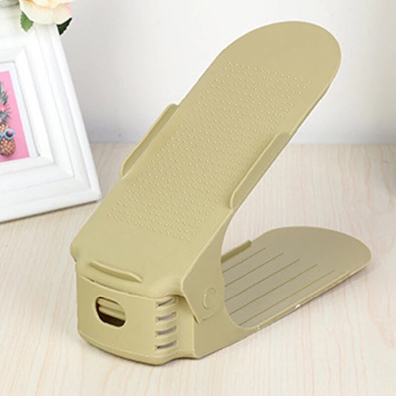 10pcs Adjustable Shoe Rack Shoe Organizer Support Saving Cabinet Closet Shoe Stand Shoes Storage Rack Shoe Box: 10pcs coffee