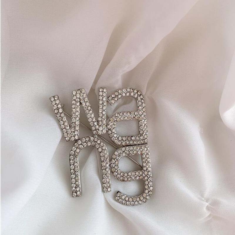 Trendy female glittering irregular letters brooch suit corsage