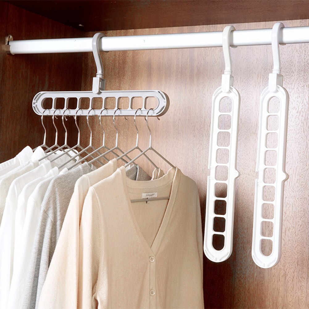 Multi-Functional Clothes Hangers Portable Folding 9 Holes Travel Hangers Closet Space Saving Folding Drying Rack