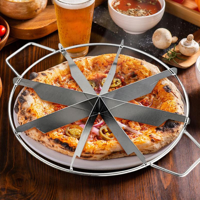 Kakskärare rostfritt stål pajskärare lika portionsmarkör rund bröddelare bakverk ost pizza skärpress verktyg