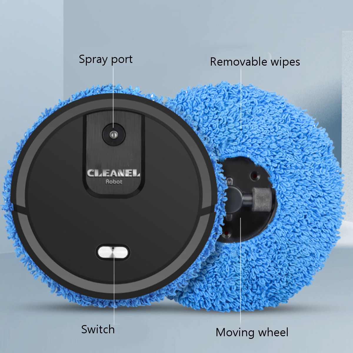 Volledig automatische veegrobot slimme impregneerrobot usb-oplader droog en nat sproeien dweil spray aerosol desinfectie