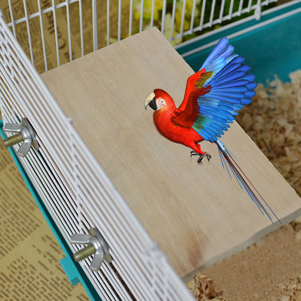 Madera Natural loro jaula para pájaros perchas soporte plataforma periquitos y mascotas de madera Budgie juguetes suministros colgantes 13cm x 9cm